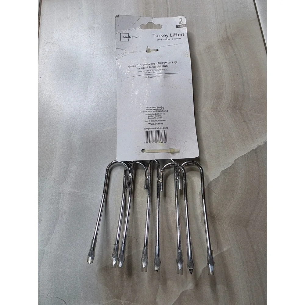 Mainstays Turkey Lifters 2 Pack Stainless Steel Roast Forks MS67-020-020-12 G3